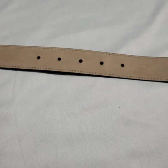 KHAITE Dark Brown Suede Belt with Gold Buckle. # K2 main image 7